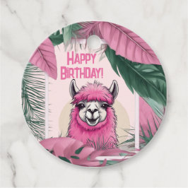 Pink Happy Lama lächeln Geschenkanhänger