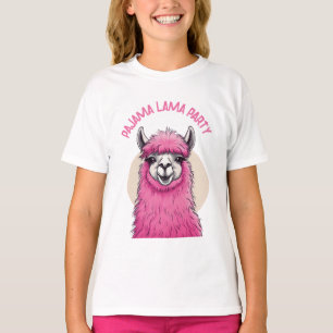 Pink Happy Lama lächeln T-Shirt