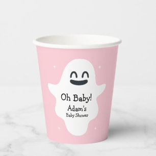 Pink Happy Niedlich Ghost Halloween Fall Baby Dusc Pappbecher