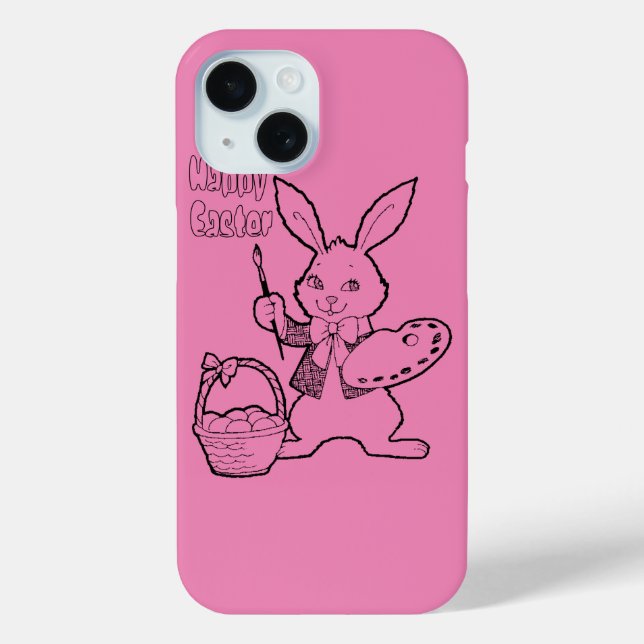 Pink Happy Oaster Bunny Case-Mate iPhone Hülle (Rückseite)