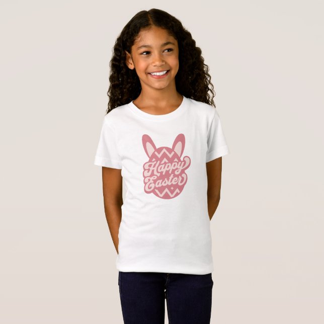 Pink Happy Oaster Bunny T-Shirt (Vorne ganz)