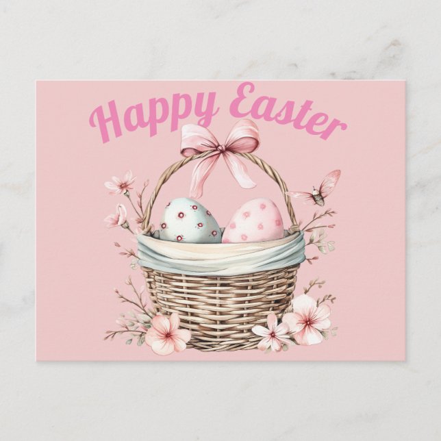 Pink Happy Oaster Postkarte (Vorderseite)