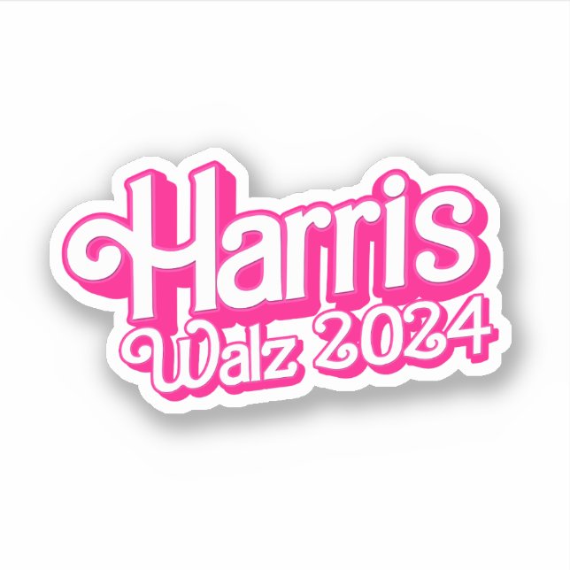 Pink Harris Walz 2024 Aufkleber (Vorderseite)