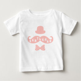 Pink Hat Mustache Lässig Baby Boy T - Shirt
