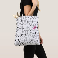 Pink Hat n' Cat Shoulle Tasche