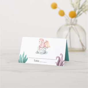 Pink Hatching Dragon Baby Dusche Platzkarte