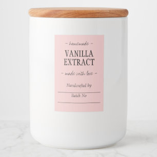 Pink, hausgemachte Vanilla Expedition Lebensmitteletikett