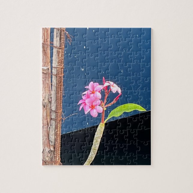 Pink Hawaii Plumeria Blume Jigsaw Puzzle (Vertikal)