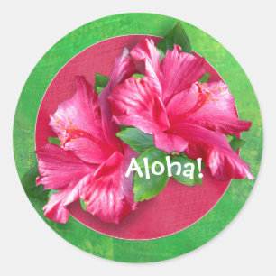 Pink Hawaiian Aloha Hibiskus Stickers