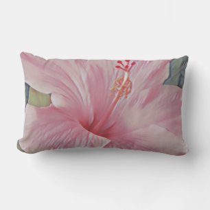 Pink Hawaiian Hibiskus Lumbar Throw Kissen