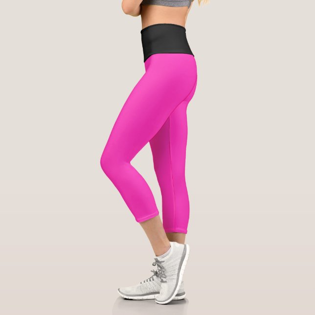 Pink Haze Black High Waisted Yoga Capris (Links)