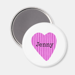 Pink Heart Art Kids NAME Family Tree Liebe Spaß Magnet