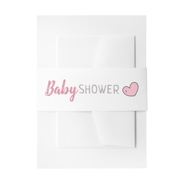 Pink Heart Baby Dusche Einladung Bauchband Einladungsbanderole (Vorderseite Beispiel)