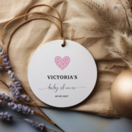 Pink Heart Baby Dusche Party Geschenkanhänger