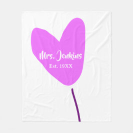 Pink heart balloon Mrs add name est. Add year love Fleecedecke