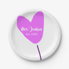 Pink heart balloon Mrs add name est. Add year love Pappteller
