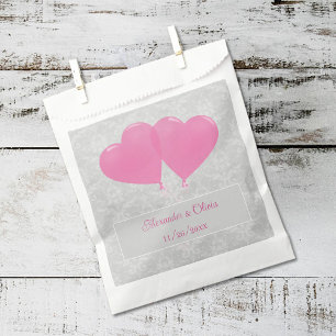 Pink Heart Balloons Gastgeschenk Hochzeit Bag Geschenktütchen
