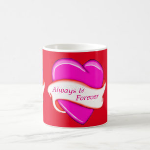 Pink Heart Banner Persönliche Umarmung Tasse
