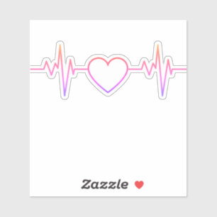 Pink Heart Beat EKG Aufkleber
