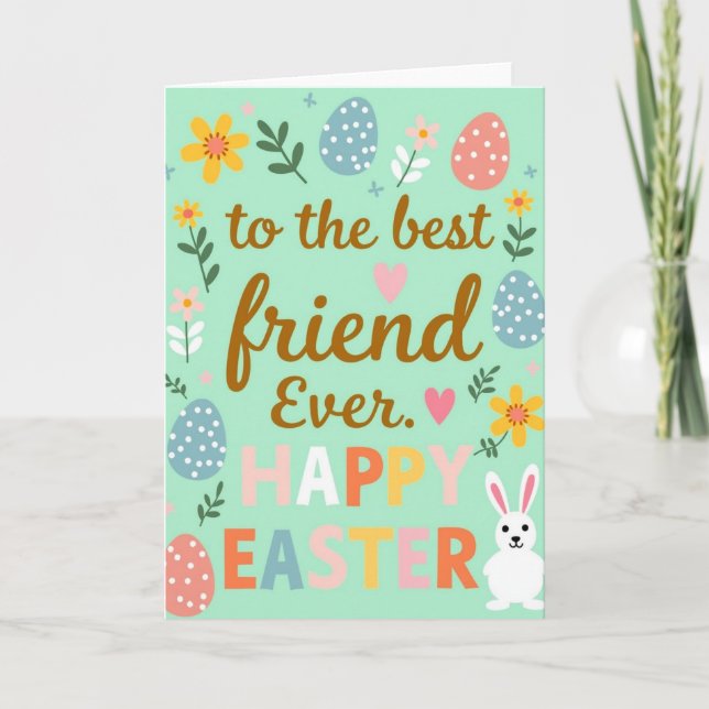 Pink Heart Best Friend Card Karte (Vorderseite)