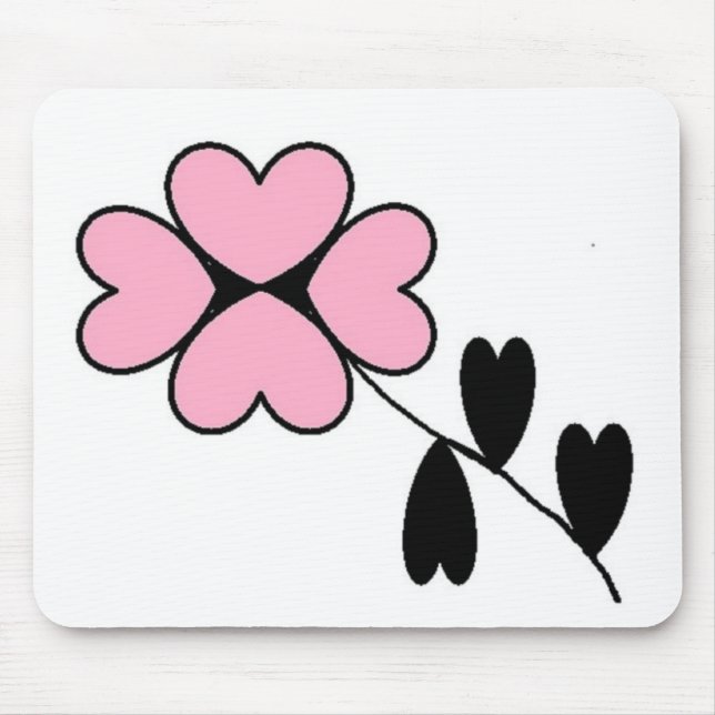 PINK HEART BLUME MOUSEPAD (Vorne)