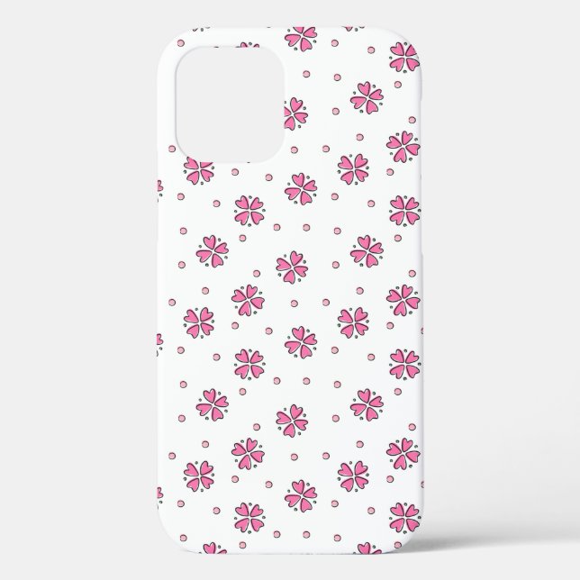 Pink Heart Blumen Petals Case-Mate iPhone Hülle (Rückseite)