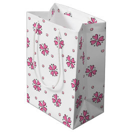 Pink Heart Blumen Petals Mittlere Geschenktüte