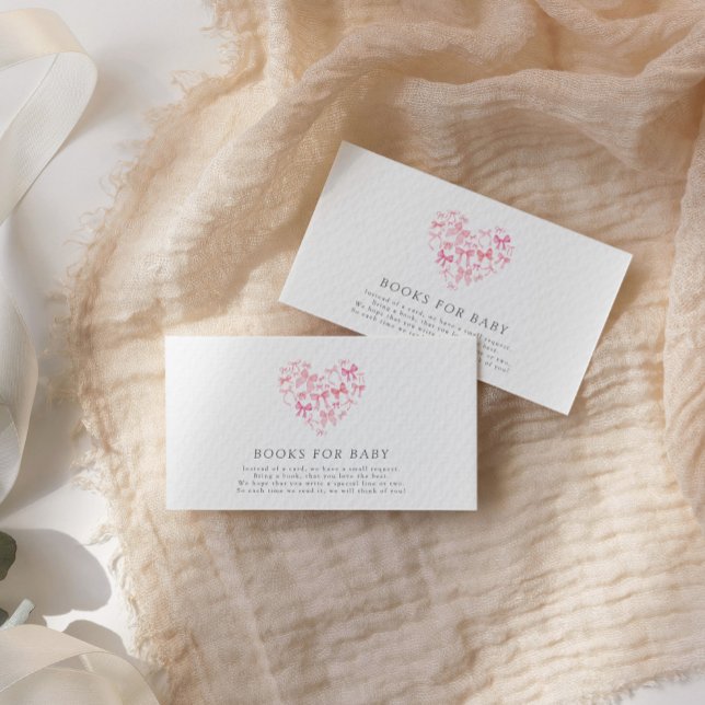Pink Heart Bow Custom Baby Shooting Bücher für Bab Begleitkarte (Von Creator hochgeladen)