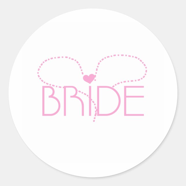Pink Heart Bride Runder Aufkleber (Vorderseite)
