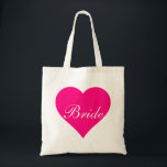 Pink Heart Bride Tragetasche<br><div class="desc">Dieser personalisierte Name Monogramm niedliche Vintage Tasche ist die beste Geschenkidee für Braut und Brautmädchen bei Hochzeiten.</div>