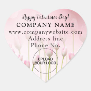 Pink Heart Business Valentine Grußaufkleber Herz-Aufkleber