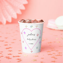 Pink Heart Butterfly Girl Dusche