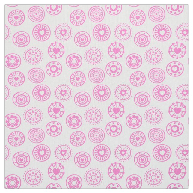 Pink Heart Circles | HÜBSCH Stoff (Muster)