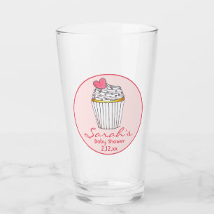 Pink Heart Cupcake Bridal Baby Dusche Gefallen Glas