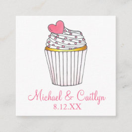Pink Heart Cupcake Bridal Babydusche Hochzeit Begleitkarte