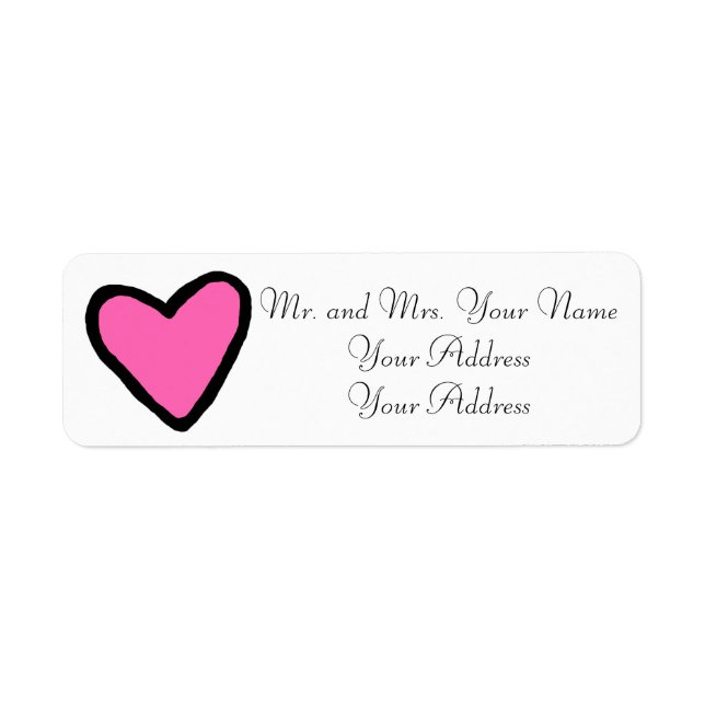 Pink Heart Custom Address Labels (Vorne)