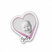 Pink Heart Custom Foto Name Watercolor