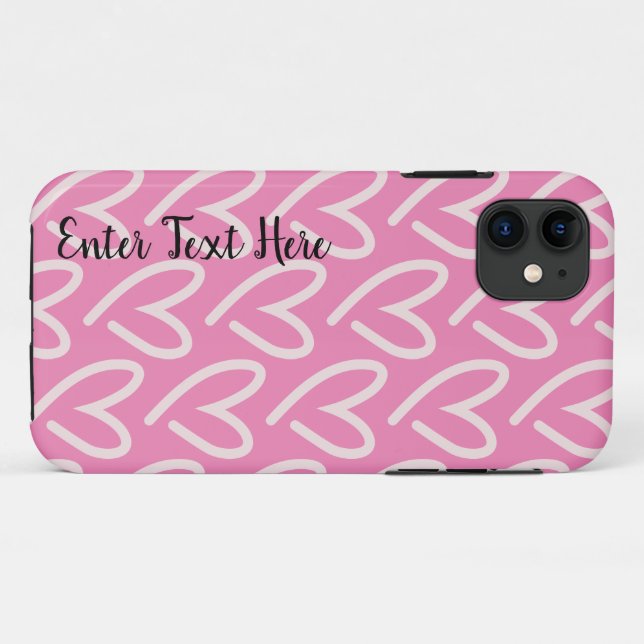 Pink Heart Customize Case-Mate iPhone Case (Rückseite (Horizontal))