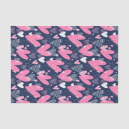 Pink Heart Doodle Sketch Muster Valentinstag Seidenpapier