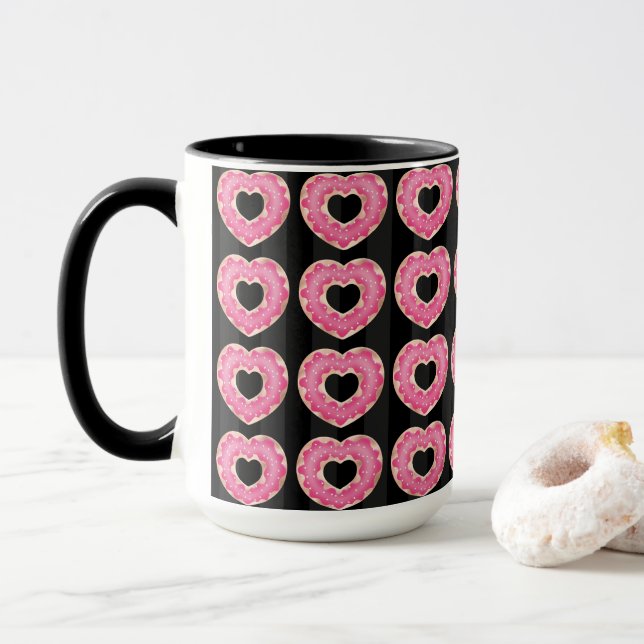 Pink Heart Doughnut Coffee Tasse (Mit Donut)