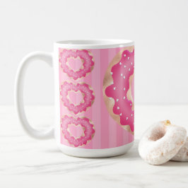 Pink Heart Doughnut Kaffeetasse