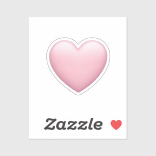 Pink Heart Emoji - Soft and Love Symbol Art Aufkleber