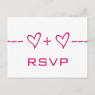 Pink Heart Equation UAWG Postcard Einladungspostkarte