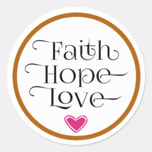 Pink Heart Faith Hope Liebe Sticker