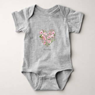 Pink Heart Floral Baby Bodysuit Baby Strampler