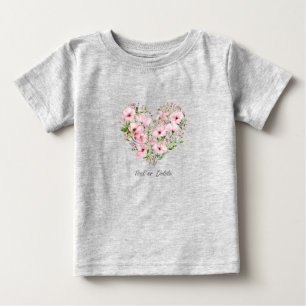 Pink Heart Floral Baby T - Shirt