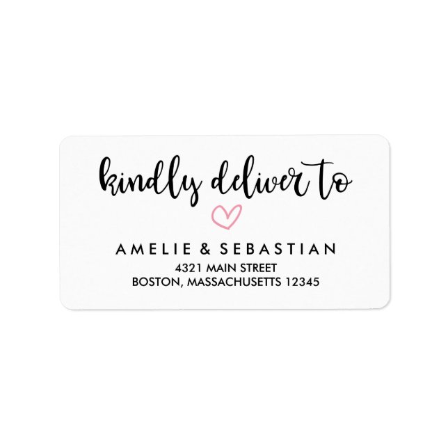 Pink Heart freundlich Lieferung an Adresse Adressaufkleber (Vorne)
