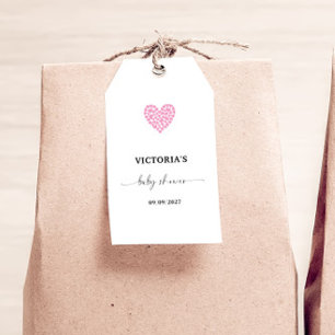 Pink Heart Girl Baby Dusche Geschenkanhänger