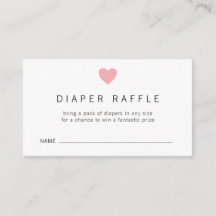 Pink Heart Girl Diaper Raffle Babyshower