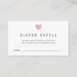 Pink Heart Girl Diaper Raffle Babyshower Begleitkarte